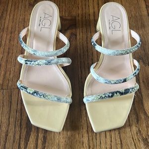 AGL mid heel slip on sandals
